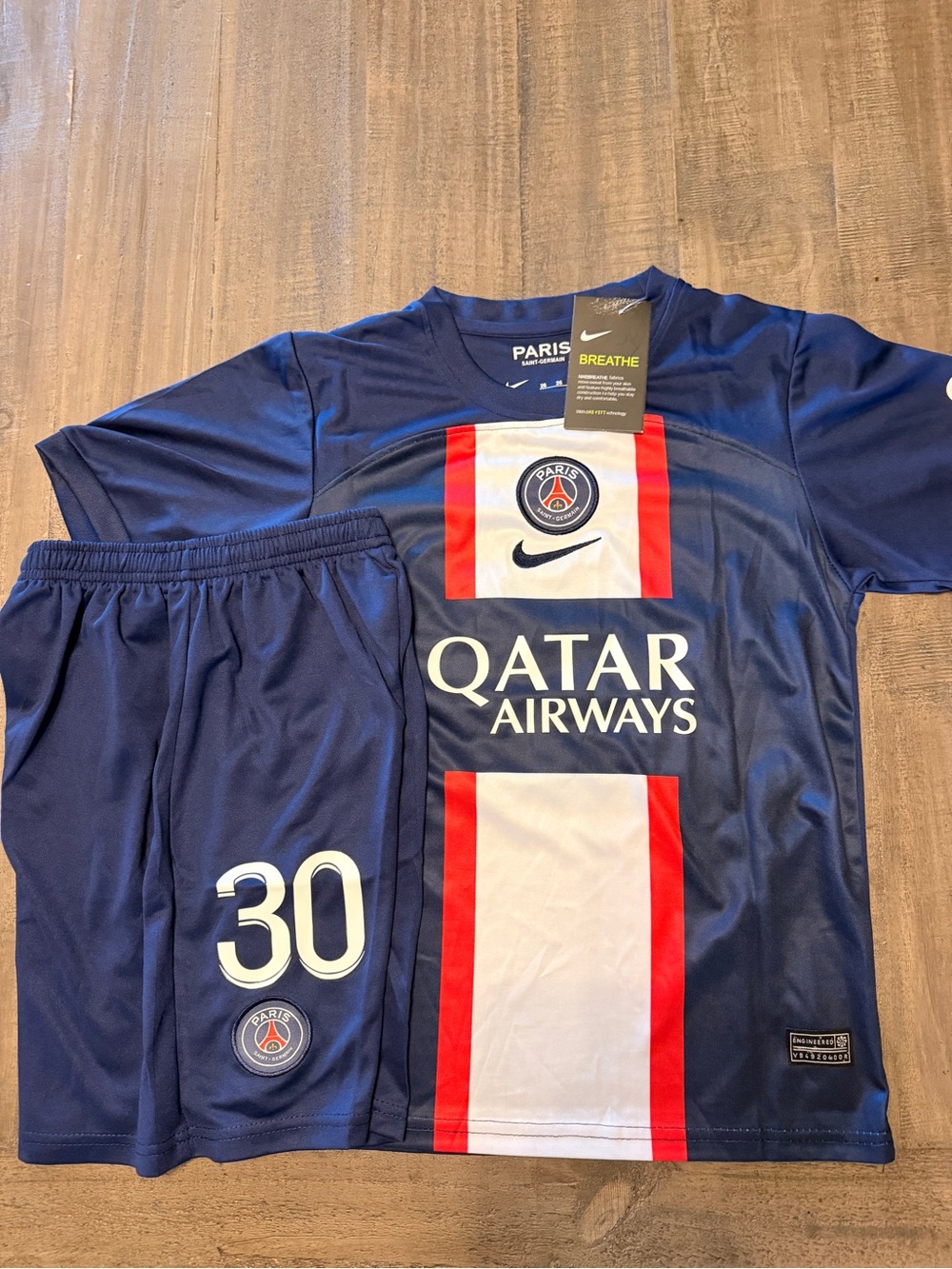 Nike PSG Paris Saint-Germain Messi 30 Soccer Jersey Blue Size 26 Youth NEW NWT
